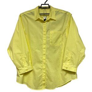NEW! Fashion Nova Fully In Charge Oversized Yellow Poplin Shirt Women's XL